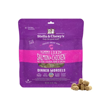 Stella & Chewy's Dinner Morsels Freeze Dried Cat Food - Grain Free, Salmon & Chicken Recipe - Image 1