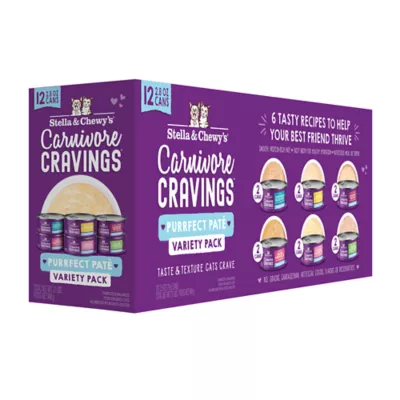 Stella & Chewy's Carnivore Cravings Wet Cat Food - Grain Free, Purrfect Pate, Variety Pack, 12 Ct - Image 1