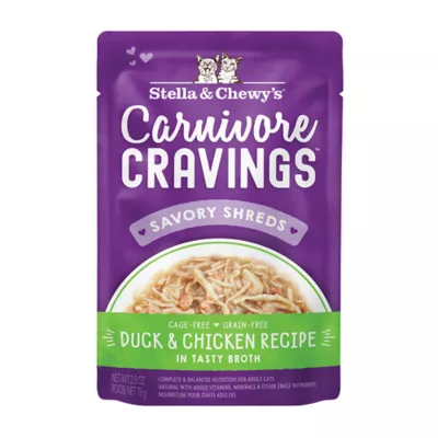 Stella & Chewy's Carnivore Cravings Adult Wet Cat Food - Grain Free, Savory Shreds, 2.8 Oz - Image 1