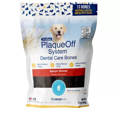 ProDen PlaqueOff System All Life Stages Dental Dog Bones - Bacon Flavor 13 ct 17 oz - Image 1