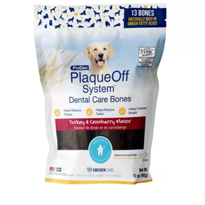 ProDen PlaqueOff System All Life Stages Dental Dog Bones - Turkey & Cranberry 13 ct 17 oz - Image 1