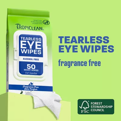 TropiClean Tearless Eye Wipes For Dog & Cat - Daily Use - Dermatologist Approved - 50 Count - Image 3