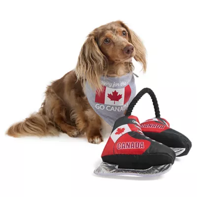 Product HOTEL DOGGY Ice Hockey Skates Dog Toy with Tug Rope