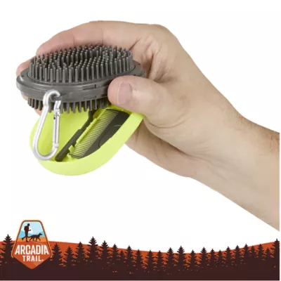 Arcadia Trail® Portable Dog Brush with Flea and Tick Tool - Image 1