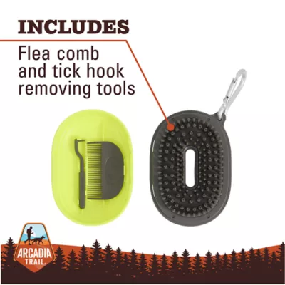 Arcadia Trail® Portable Dog Brush with Flea and Tick Tool - Image 2