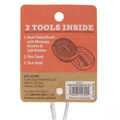 Arcadia Trail® Portable Dog Brush with Flea and Tick Tool - Image 5