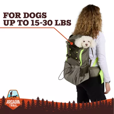 Arcadia Trail® Outdoor Backpack Dog Carrier - For dogs 15-30 LBS - Black, Green - Image 2