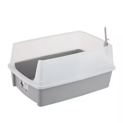 Product Litter Genie, XX-Large Cat Litter Box Open Top with Scoop, Gray
