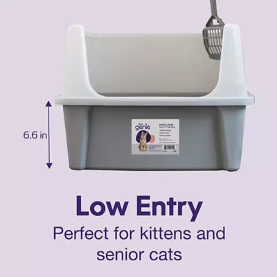 Product Litter Genie, XX-Large Cat Litter Box Open Top with Scoop, Gray