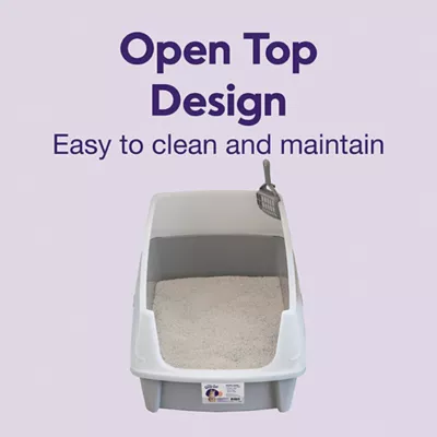 Product Litter Genie, XX-Large Cat Litter Box Open Top with Scoop, Gray
