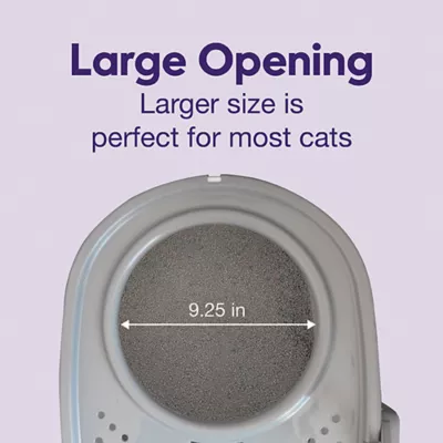 Product Litter Genie, Top Entry Enclosed Cat Litter Box with Scoop, White/Gray