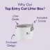Litter Genie, Round Top Entry Cat Litter Box with Scoop, White/Gray image thumbnail 2