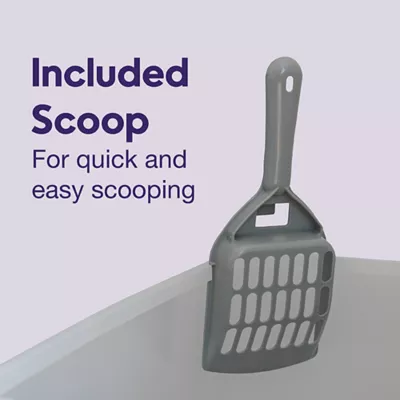 Product Litter Genie, Open Top Cat Litter Box with Scoop, Gray
