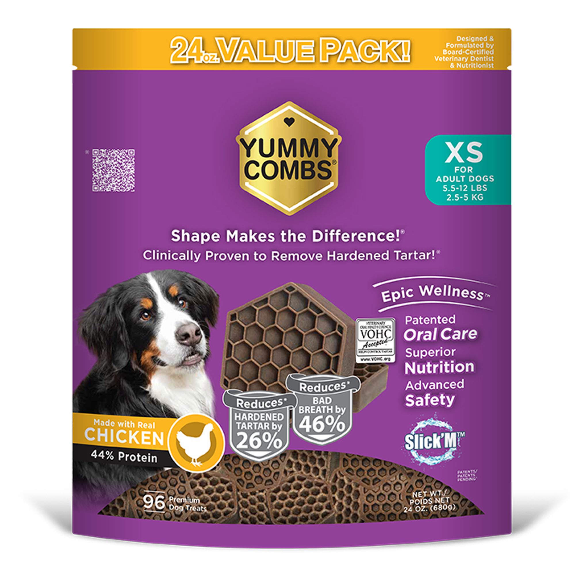 Yummy Combs Adult Extra Small Dental Dog Treat - Chicken by Yummy Combs
