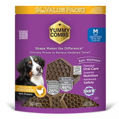 Yummy Combs Adult Medium Dog Dental Treat - Chicken - Image 1