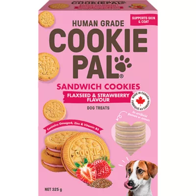 Cookie Pal Dog Treats - Flaxseed & Strawberry Sandwich Cookie, 325g - Image 1