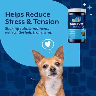Product NaturVet Quiet Moments with Hemp Seed Calming Supplements for Dogs, Bacon and Chicken Flavor, 180 Ct