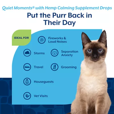 Product NaturVet Quiet Moments with Hemp Oil Drops Calming Supplements for Cats, 1 fl oz