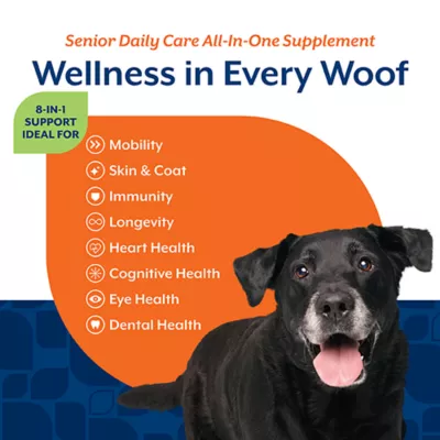 Product NaturVet Senior Dog Daily Care All-In-One Supplements, 8-In-1 Support, Hickory Smoked Bacon, 60 Ct