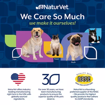 Product NaturVet Senior Dog Daily Care All-In-One Supplements, 8-In-1 Support, Hickory Smoked Bacon, 60 Ct