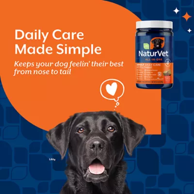 Product NaturVet Adult Dog Daily Care All-In-One Supplements, 10-In-1, Hickory Smoked Bacon Flavor, 60 Count