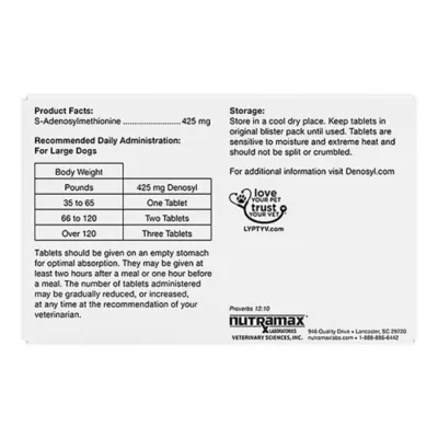 Product Nutramax Denosyl for Large Dogs 425 mg 30 Stabilized Tablets