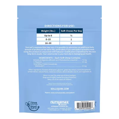 Nutramax Solliquin Cat & Dog Calming Support Supplement for Relaxation, Natural Flavor, 75 CT - Image 2