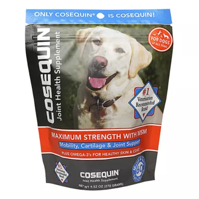 Nutramax Cosequin Dog Hip & Joint Supplement with MSM plus Omega-3s, Soft Chews, 60 or 120 Count - Image 1