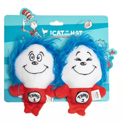 Cat in the Hat Thing 1 and Thing 2 plush 2pk Dog Toy - Image 3