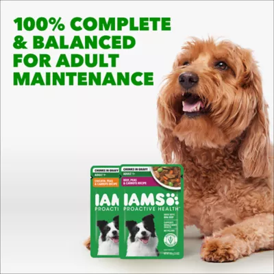 Iams Adult Wet Dog Food Pouches - Chicken & Beef Variety Pack 8 ct - Image 5