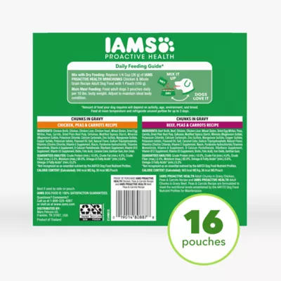 Iams Adult Wet Dog Food Pouches - Chicken & Beef Variety Pack 8 ct - Image 8