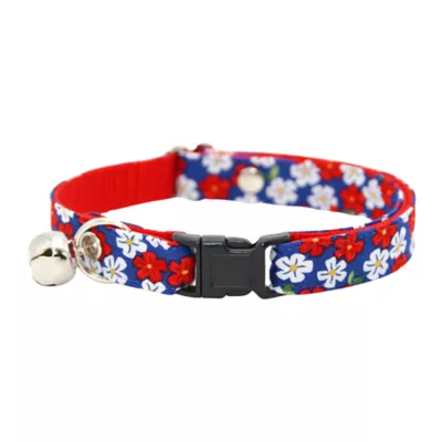 Made By Cleo® Cat Collar - Red White & Bloom - Image 1