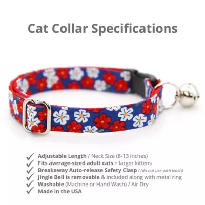 Made By Cleo® Cat Collar - Red White & Bloom - Image 2
