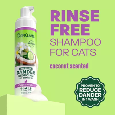 TropiClean Dander Reducing Waterless Shampoo for Cats - Dry Shampoo - 7.4 OZ - Image 2