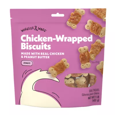 Wiggles & Wags® All Life Stages Wrapped Biscuit Dog Treat - Biscuit Wrapped With Chicken Jerky - Image 1