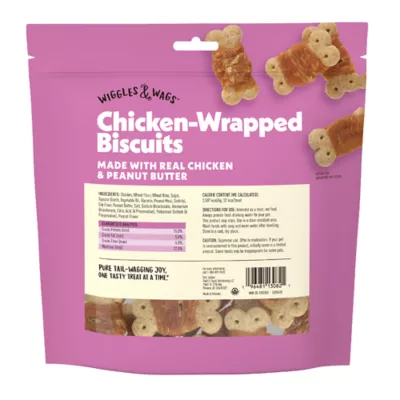 Wiggles & Wags® All Life Stages Wrapped Biscuit Dog Treat - Biscuit Wrapped With Chicken Jerky - Image 6