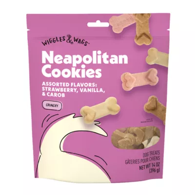 Wiggles & Wags® All Life Stages Cookie Dog Treats - Strawberry, Vanille, & Carob - Image 1