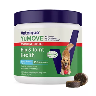 Vetnique's YuMOVE Advanced Vet Strength Hip & Joint Soft Chews for Dogs, Savory Seafood Flavor - Image 1