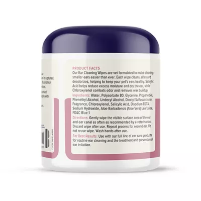 Product Vetnique's OticBliss Dog & Cat Ear Cleaning Wipes for Dirt & Wax Removal, 100 Count