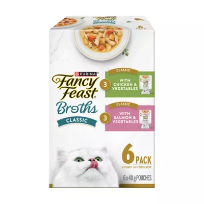 Fancy Feast Broths Classic Chicken & Salmon Variety Pack - Image 1