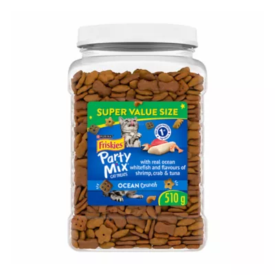 Friskies Party Mix Cat Treats - Ocean Crunch with Real Ocean Whitefish, 510 g - Image 1