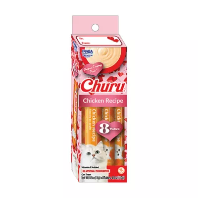 Inaba Churu Valentine's Lickable Cat Treats, Chicken, 8ct - Image 1