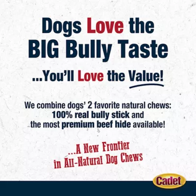 Cadet Bully Hide Sticks All-Nautral Dog Chews Small Bully Stick Small (5 Count) - Image 7