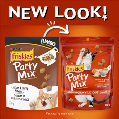 Friskies Party Mix Cat Treats - Gravy-licious Crunch Chicken and Gravy, 510 g - Image 2