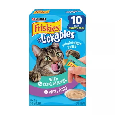 Friskies Lil' Lickables Cat Treats Tuna & Ocean Whitefish Variety Pack, 10 count - Image 1