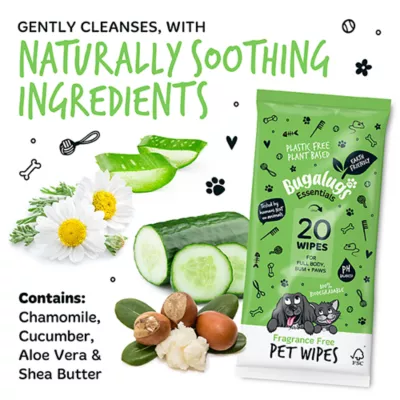 BUGALUGS Fragrance Free Pet Wipes for Full Body, Bum & Paws - For Dog & Cat - 20 Count - Image 4