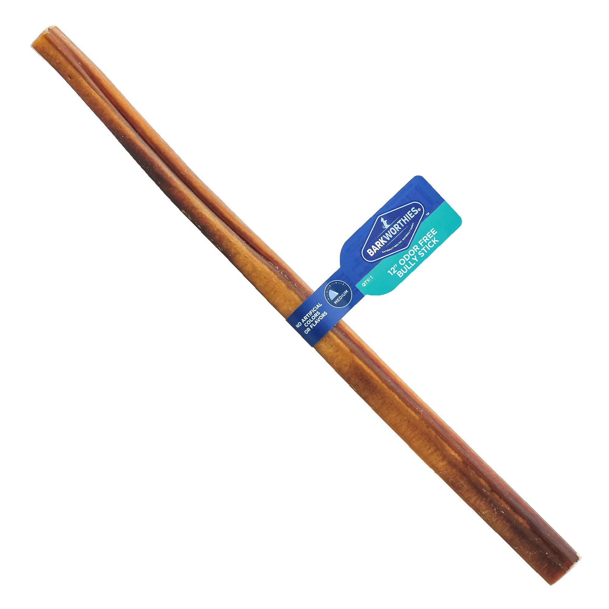 Barkworthies Odor Free Long Lasting Bully Stick Dog Chew 12" - 1 Count by Barkworthies