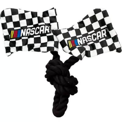 Nascar Checkerd Crinkle Flag Rope Tug Dog Toy - Image 3