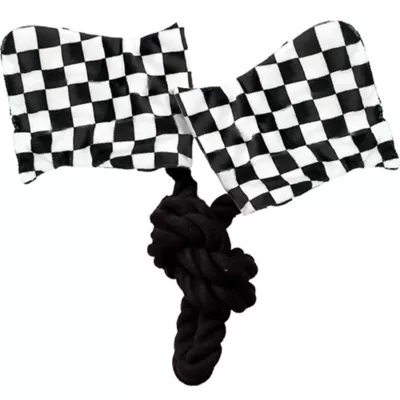 Nascar Checkerd Crinkle Flag Rope Tug Dog Toy - Image 4