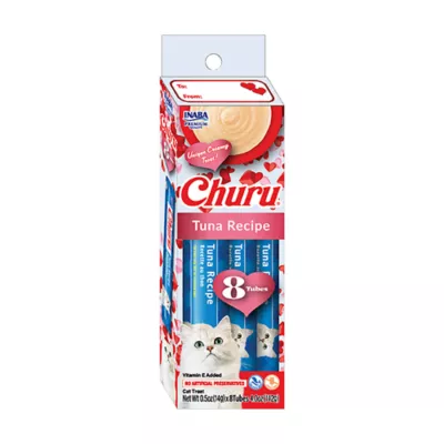 Inaba Churu Valentine's Lickable Cat Treats, Tuna, 8ct - Image 1